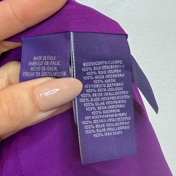 RALPH LAUREN PURPLE LABEL 100% silk cocktail dress flutter sleeve 3260 - Picture 6 of 9